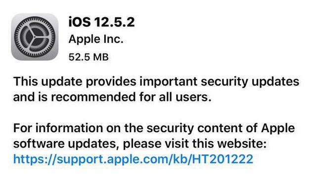 西乡苹果手机维修分享iOS12.5.2发布，建议所有老苹果用户安装 